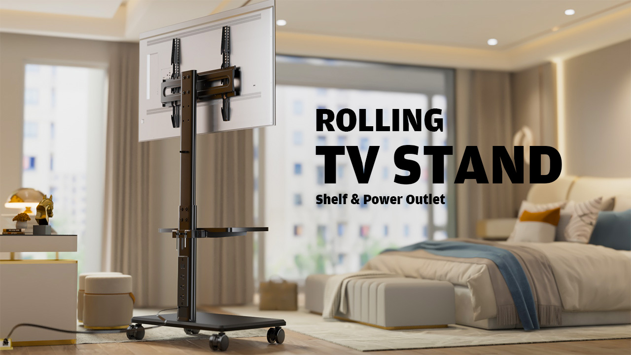 日立　tb-psr4261 wooo9000スィーベル台 AX WABER Mobile TV Stand with Power Outlets&Shelf, Floor Portable